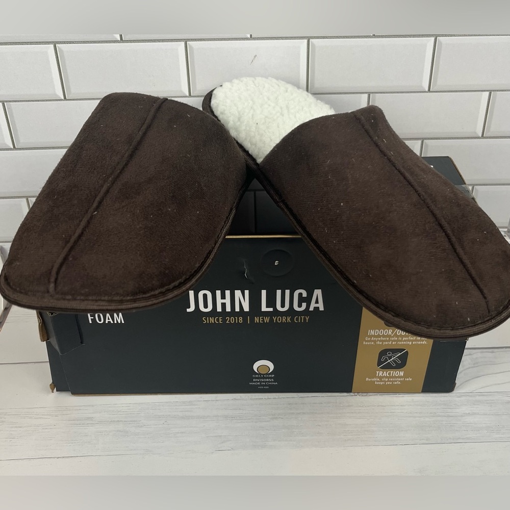 John Luca Size:L(11/12) Men’s Slipper Memory Foam Indoor/Outdoor Comfort